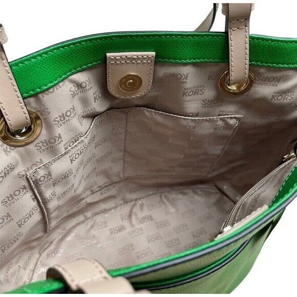 Michael Kors MK Jet Set Travel Tote Multifunction Green Hard Shell Medium NEW - Picture 13 of 16
